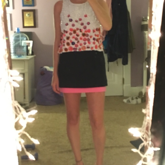 Diane von Furstenberg Elley Navy & Pink Miniskirt - Picture 2 of 4